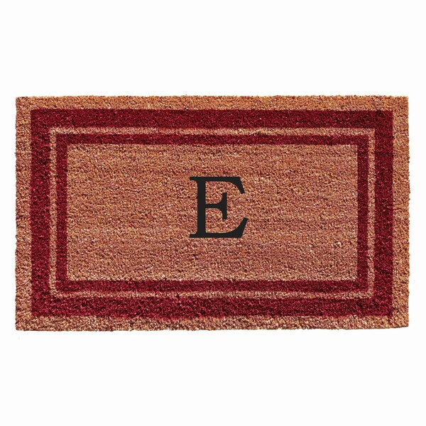 Calloway Mills Monogram Door Mat, Natural, Burgundy, 24 in W x 36 in L 152992436E - main